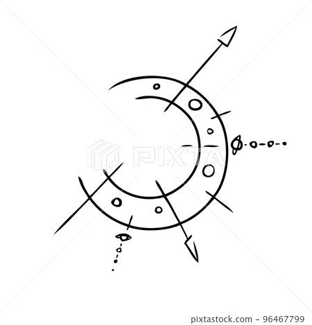 Esoteric geometric symbols. Celestial signs. Vector illustration. 96467799