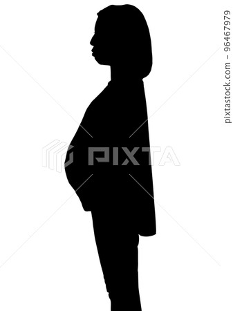 "Pregnant woman" black silhouette who has reached the last month "Pregnant woman" black silhouette who has reached the last month 96467979