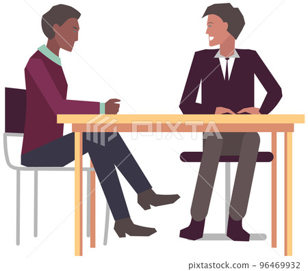 Meeting to discuss starting project, business plan. Colleagues discussing work in entrepreneurship 96469932