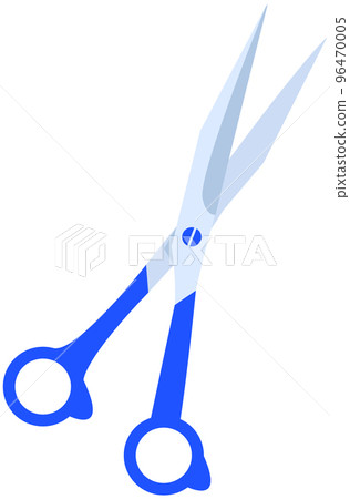 Hairdresser tool for cutting hair, barbershop symbol. Hairdressing scissors with sharp blades Hairdresser tool for cutting hair, barbershop symbol. Hairdressing scissors with sharp blades 96470005