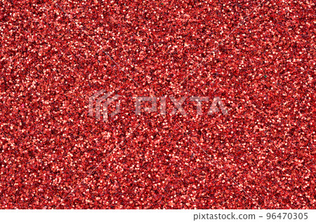 Crimson red decorative sequins. Background image with shiny bokeh lights from small elements 96470305