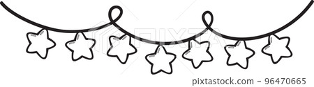 cute Christmas star string wire garland decoration cartoon outline doodle hand drawing cute Christmas star string wire garland decoration cartoon outline doodle hand drawing 96470665