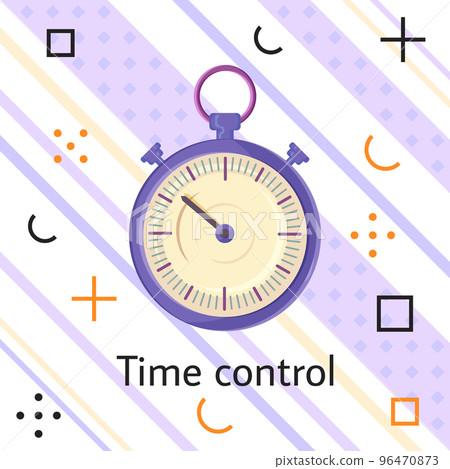 Time control banner. Alarm clock fast speed quick time vector icon flat business illustration Time control banner. Alarm clock fast speed quick time vector icon flat business illustration 96470873