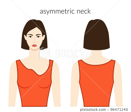 Asymmetric neckline clothes character beautiful lady in orange top, shirt, dress technical fashion illustration fitted Asymmetric neckline clothes character beautiful lady in orange top, shirt, dress technical fashion illustration fitted 96471248