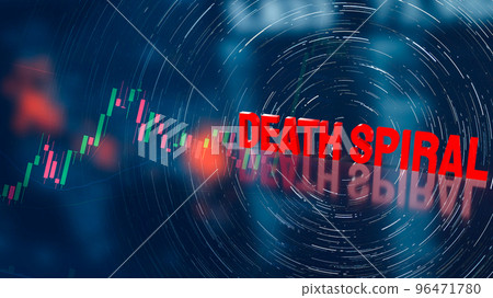 The death spiral red text on business background 3d rendering The death spiral red text on business background 3d rendering 96471780
