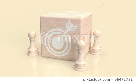 The target icon on wood cube for abstract or business concept 3d rendering 96471781