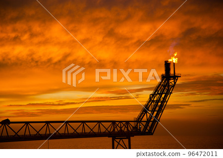 Offshore construction platform for production oil and gas. Oil and gas industry and hard work. Production platform and operation process by manual and auto function from control room. Offshore construction platform for production oil and gas. Oil and gas industry and hard work. Production platform and operation process by manual and auto function from control room. 96472011