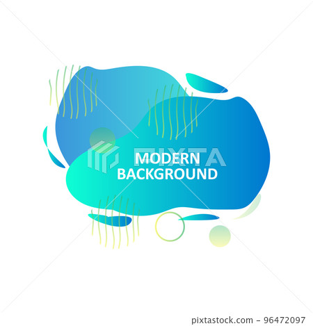 Abstract Liquid Logo Shape. Water Paint Design, Abstract Modern Element Vector. Colored Gradient.Illustration Banner Abstract Gradient Liquid Shape 96472097