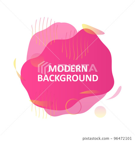 Abstract Liquid Logo Shape. Water Paint Design, Abstract Modern Element Vector. Colored Gradient.Illustration Banner Abstract Gradient Liquid Shape 96472101
