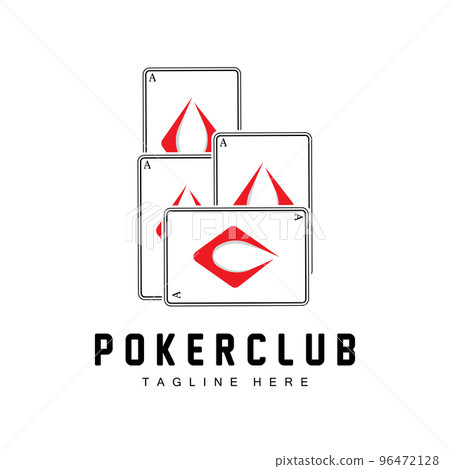 Poker Casino Card Logo, Diamond Card Icon, Hearts, Spades, Ace. Gambling Game Poker Club Design 96472128