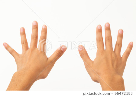 Elementary school stud's hand 96472193