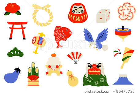 新年幸運符插圖集 新年幸運符插圖集 96473755