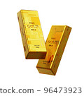 Digital gold bar with sci fi material on isolated white background. Business investment and economy concept. 3D illustration rendering 96473923