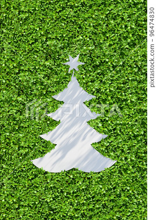 Christmas tree paper art, fresh green leaves are beautiful 96474830