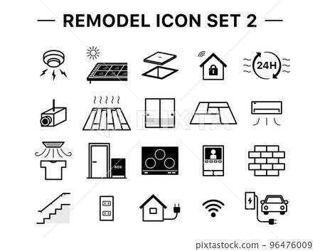 Remodeling icon set 96476009