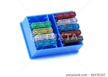 Blown fuses with open circuit isolated on white 96476387