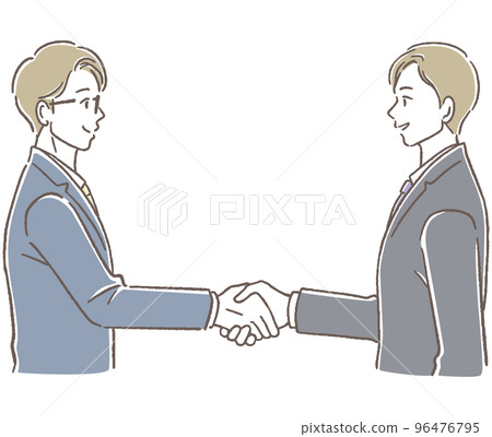 握手的西裝的兩個人 96476795