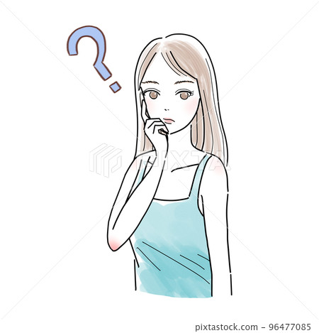 一個年輕的女人在思考 一個年輕的女人在思考 96477085