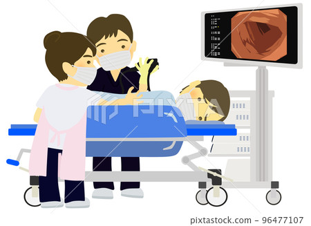 做結腸鏡的患者和醫務工作者 96477107