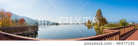 Panoramic photography|Sone-numa lakeside green area where autumn leaves are beautiful and you can camp|Hikone City, Shiga Prefecture Panoramic photography|Sone-numa lakeside green area where autumn leaves are beautiful and you can camp|Hikone City, Shiga Prefecture 96477195