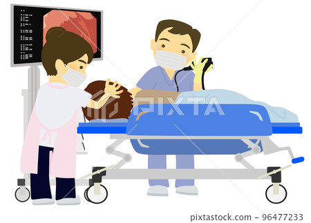 接受胃鏡檢查的患者和醫護人員 96477233