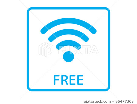 Wi-Fi標誌圓形淡藍色免費Wi-Fi插畫圖示素材 Wi-Fi標誌圓形淡藍色免費Wi-Fi插畫圖示素材 96477302