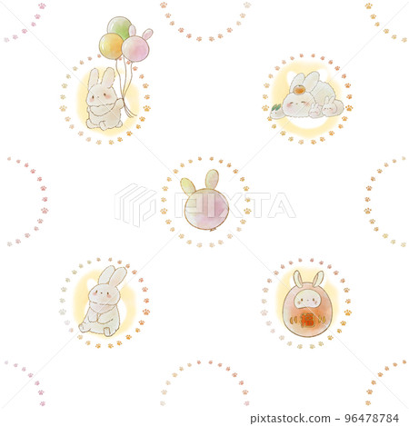 Cute rabbit motif pattern material (can be used for backgrounds, wallpapers, wrapping, etc.) 96478784