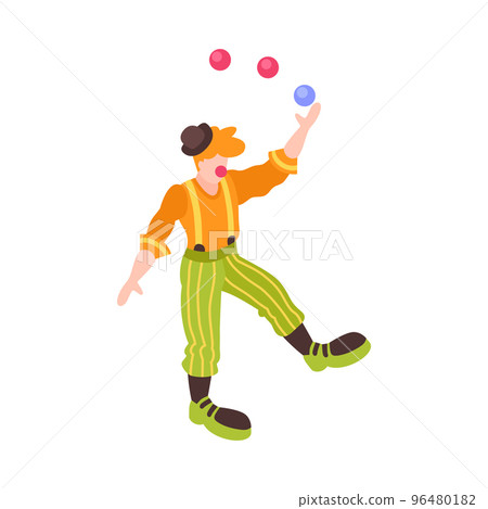 Isometric Circus Juggler Composition 96480182