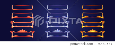 Empty game banner bronze, silver and gold frames 96480375
