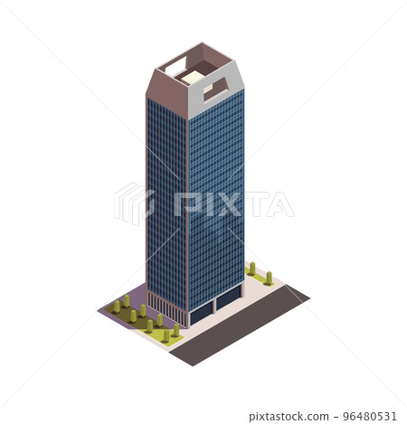 Modern Skyscraper Isometric Composition 96480531