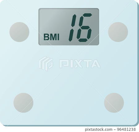 數字體重秤 BMI16 顯示的矢量插圖 96481238