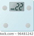 Vector illustration of digital weight scale BMI22 display 96481242