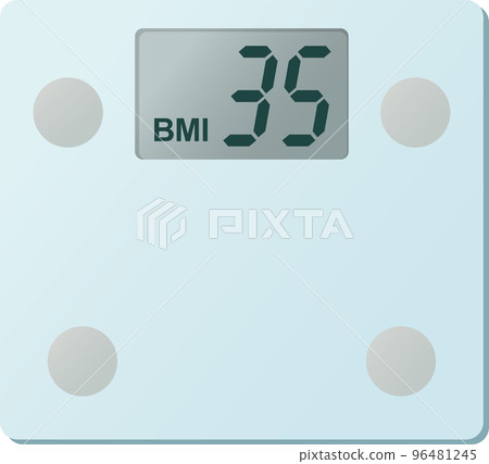 Vector illustration of digital weight scale BMI35 display Vector illustration of digital weight scale BMI35 display 96481245
