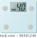 Vector illustration of digital weight scale BMI40 display 96481246