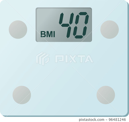 數字體重秤 BMI40 顯示的矢量插圖 96481246