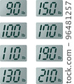 Vector illustration of digital weight scale lb display 96481257