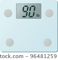 Vector illustration of digital weight scale 90lb display 96481259