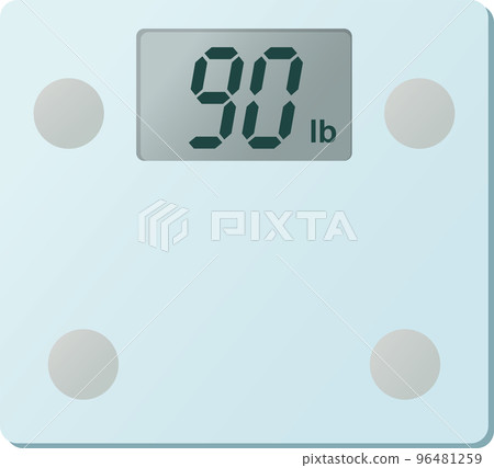 矢量圖的數字體重秤 90lb 顯示 96481259