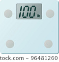 Vector illustration of digital weight scale 100lb display 96481260