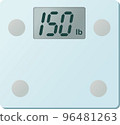 Vector illustration of digital weight scale 150lb display 96481263