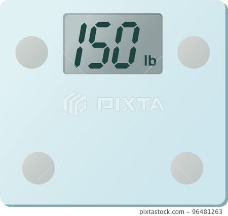 Vector illustration of digital weight scale 150lb display 96481263