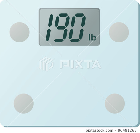 Vector illustration of digital weight scale 190lb display Vector illustration of digital weight scale 190lb display 96481265
