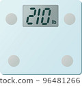 Vector illustration of digital weight scale 210lb display 96481266