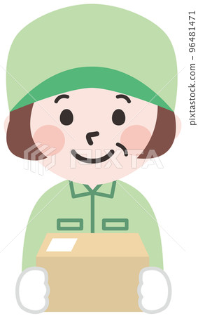 Delivery senior woman with package Delivery senior woman with package 96481471