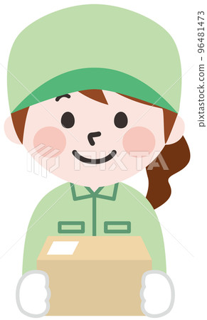 Delivery woman with package Delivery woman with package 96481473