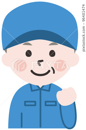 Senior male worker with a smile working hard Senior male worker with a smile working hard 96481474