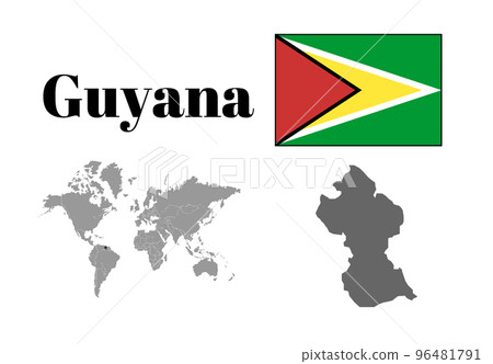 圭亞那國旗/地圖/領土 96481791