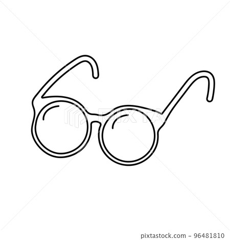 Glasses line icon in doodle style. Vector illustration. Glasses line icon in doodle style. Vector illustration. 96481810
