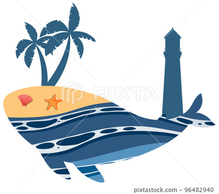 Ocean inside whale shaped Ocean inside whale shaped 96482940