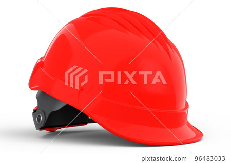 Red safety helmet or hard cap isolated on white background Red safety helmet or hard cap isolated on white background 96483033